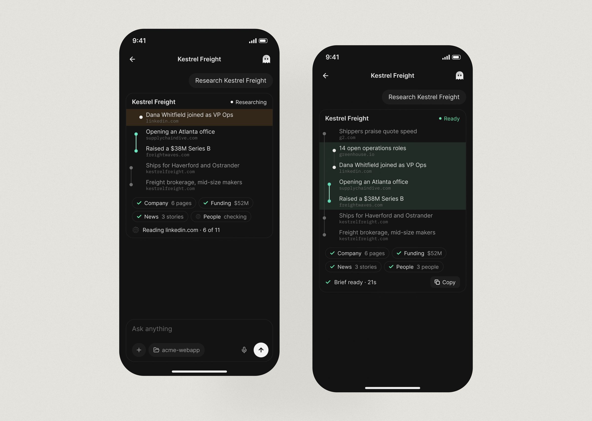 Research Card: mobile: Research Card on mobile