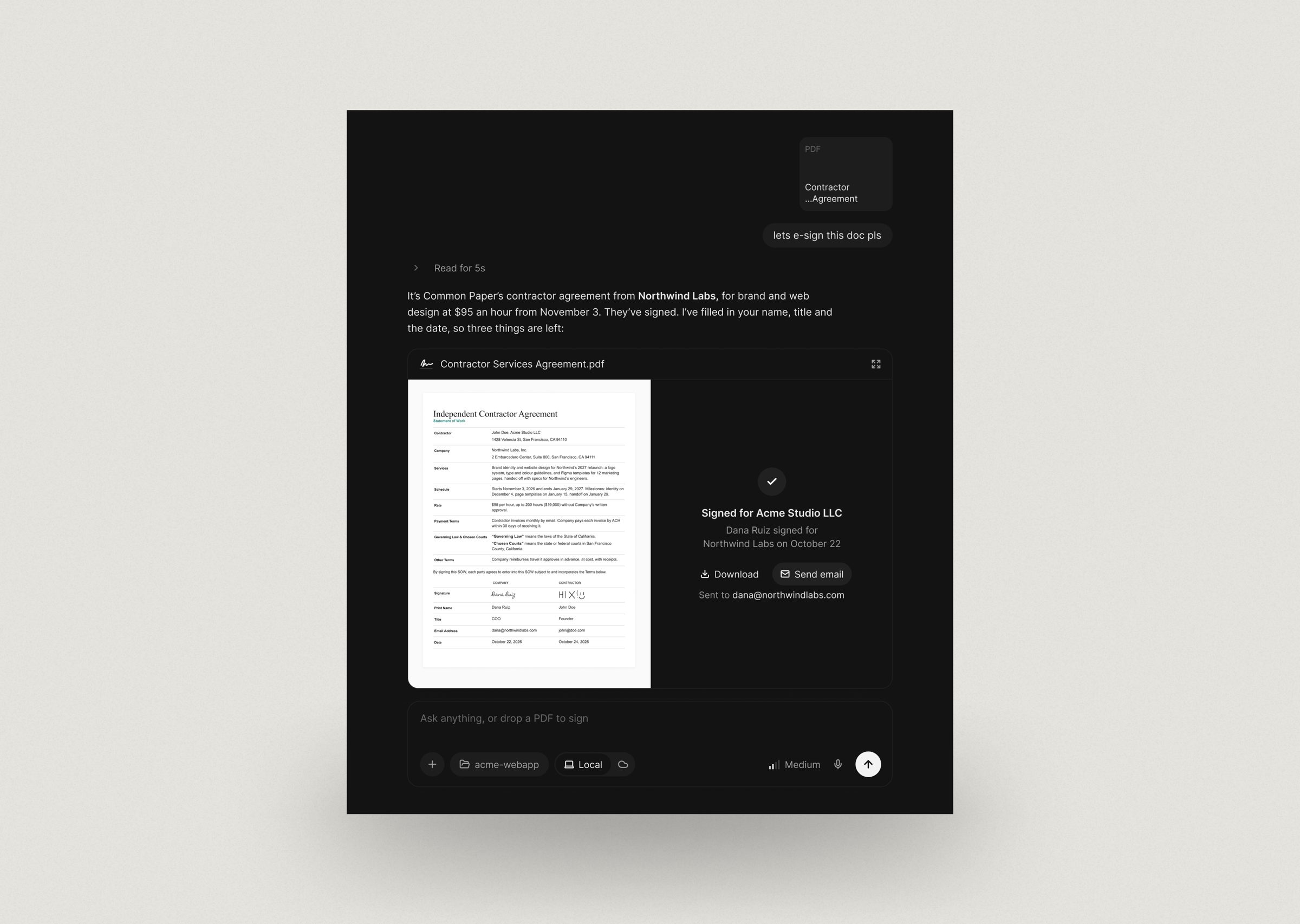 Document Signing: desktop: Document Signing on desktop