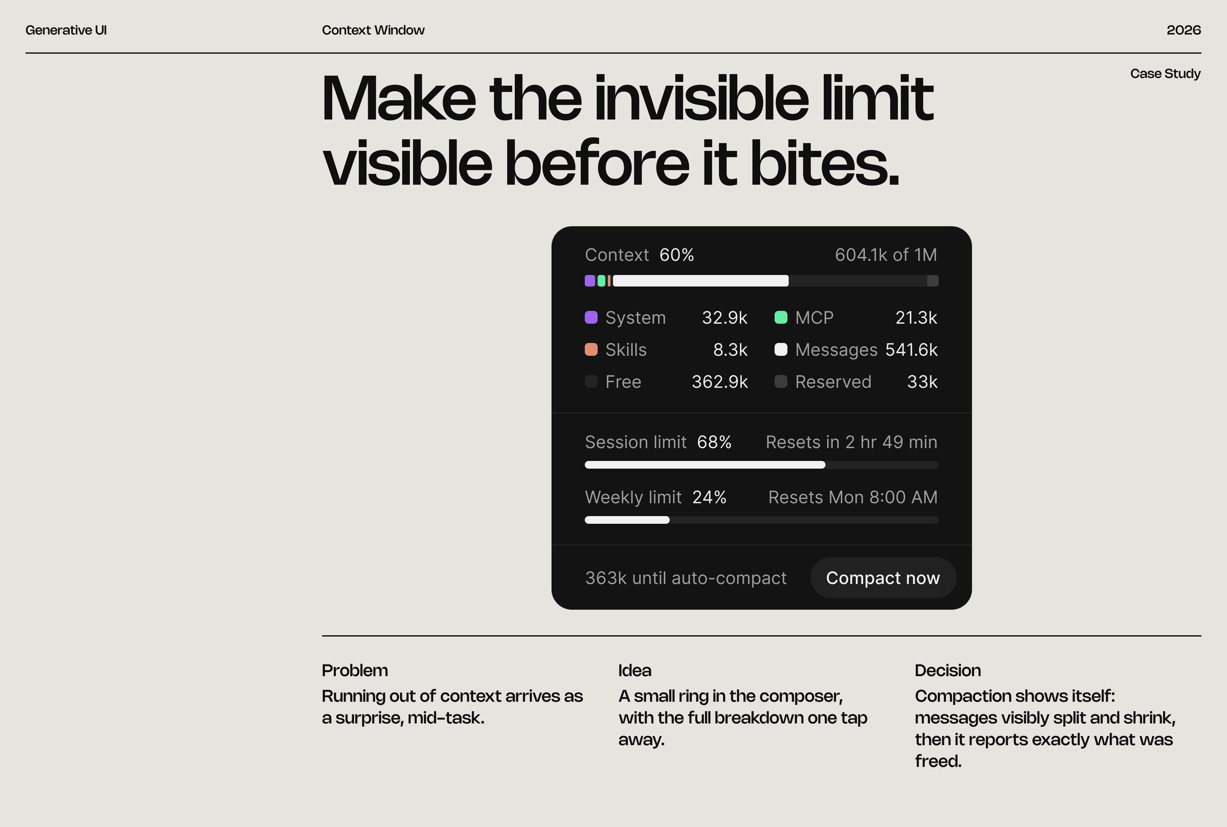 Context Window: Make the invisible limit visible before it bites.