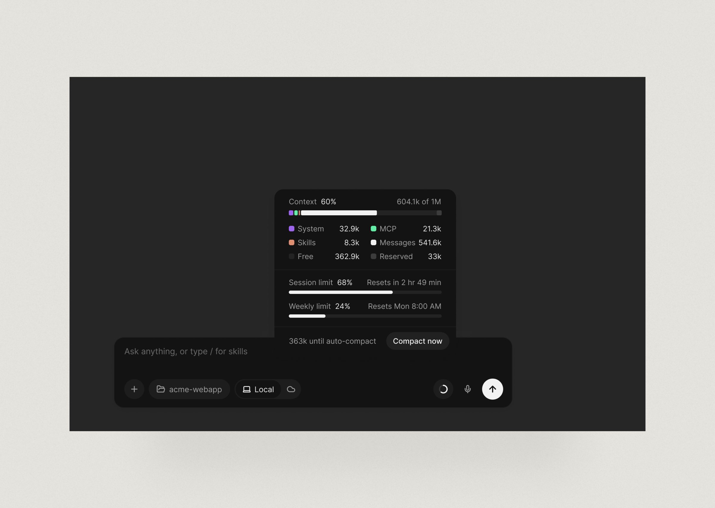 Context Window: desktop: Context Window on desktop