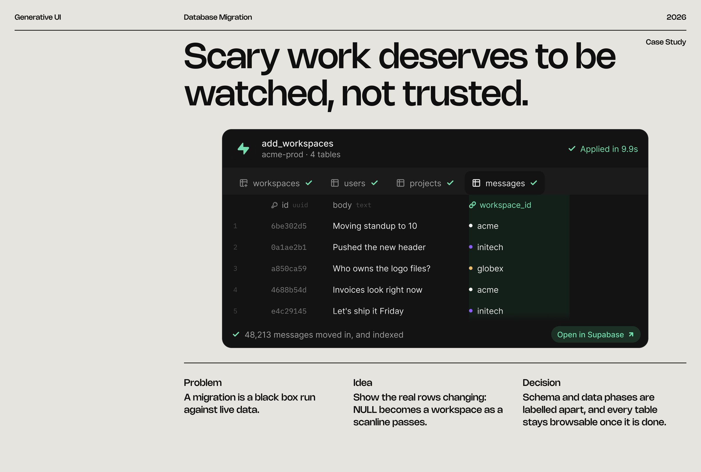 Database Migration: Scary work deserves to be watched, not trusted.