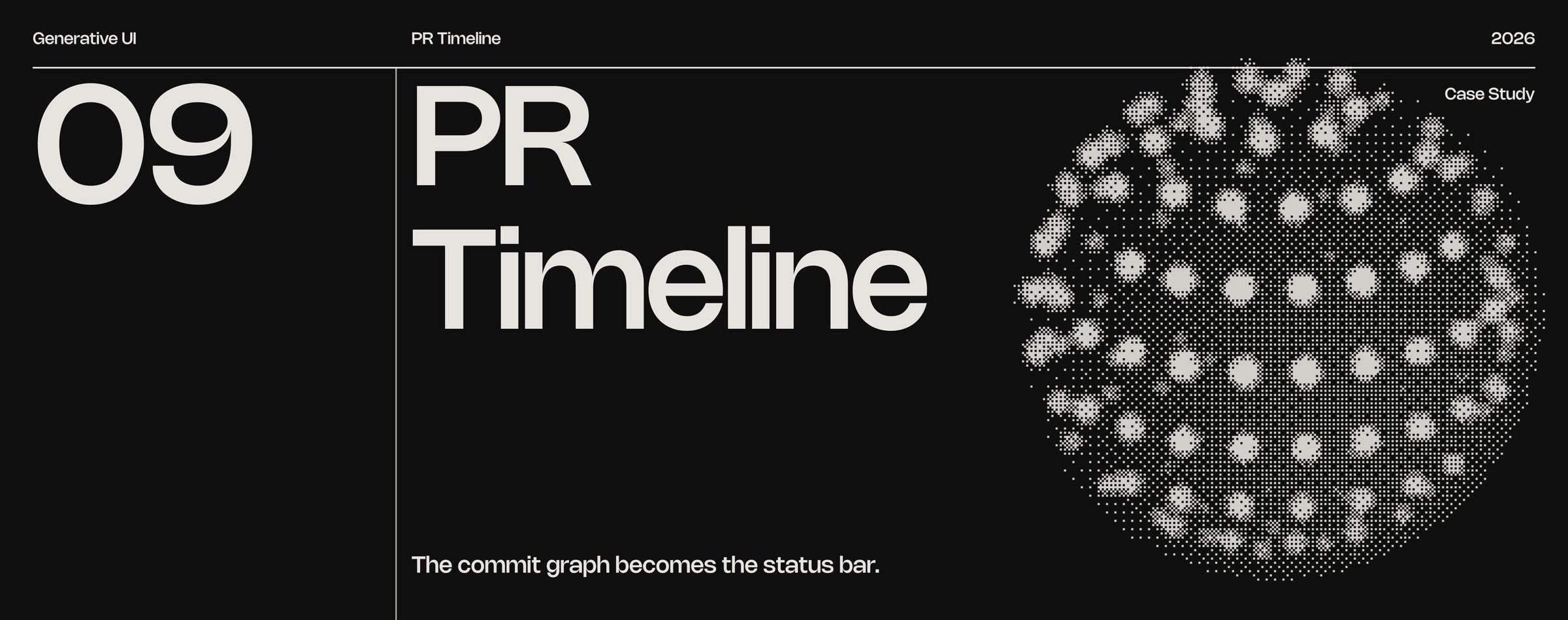 PR Timeline: The commit graph becomes the status bar.