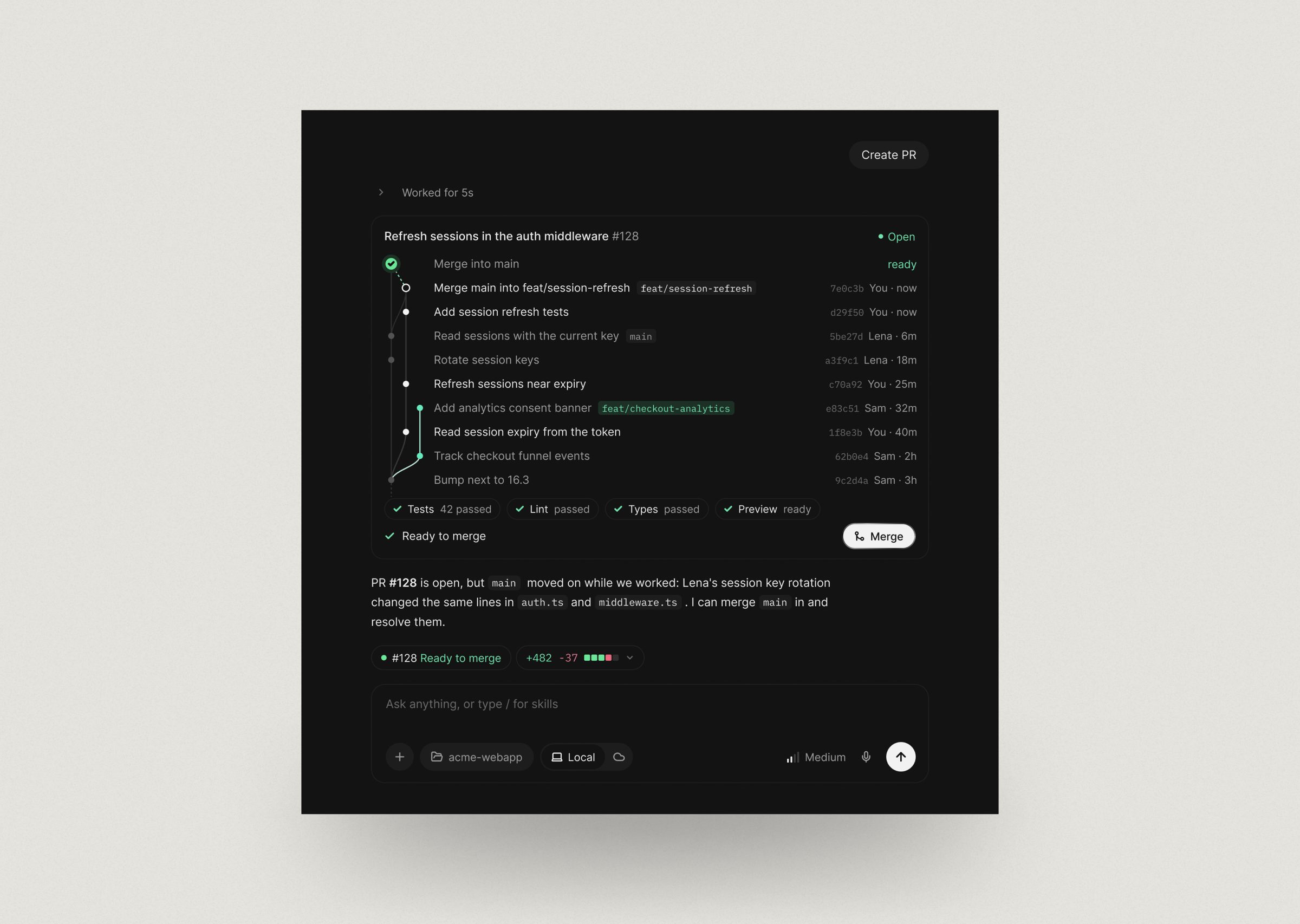 PR Timeline: desktop: PR Timeline on desktop