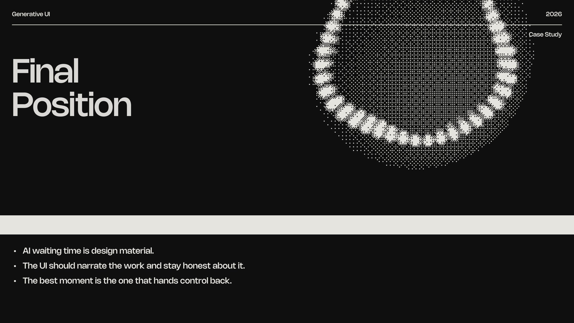 Final position: AI waiting time is design material.