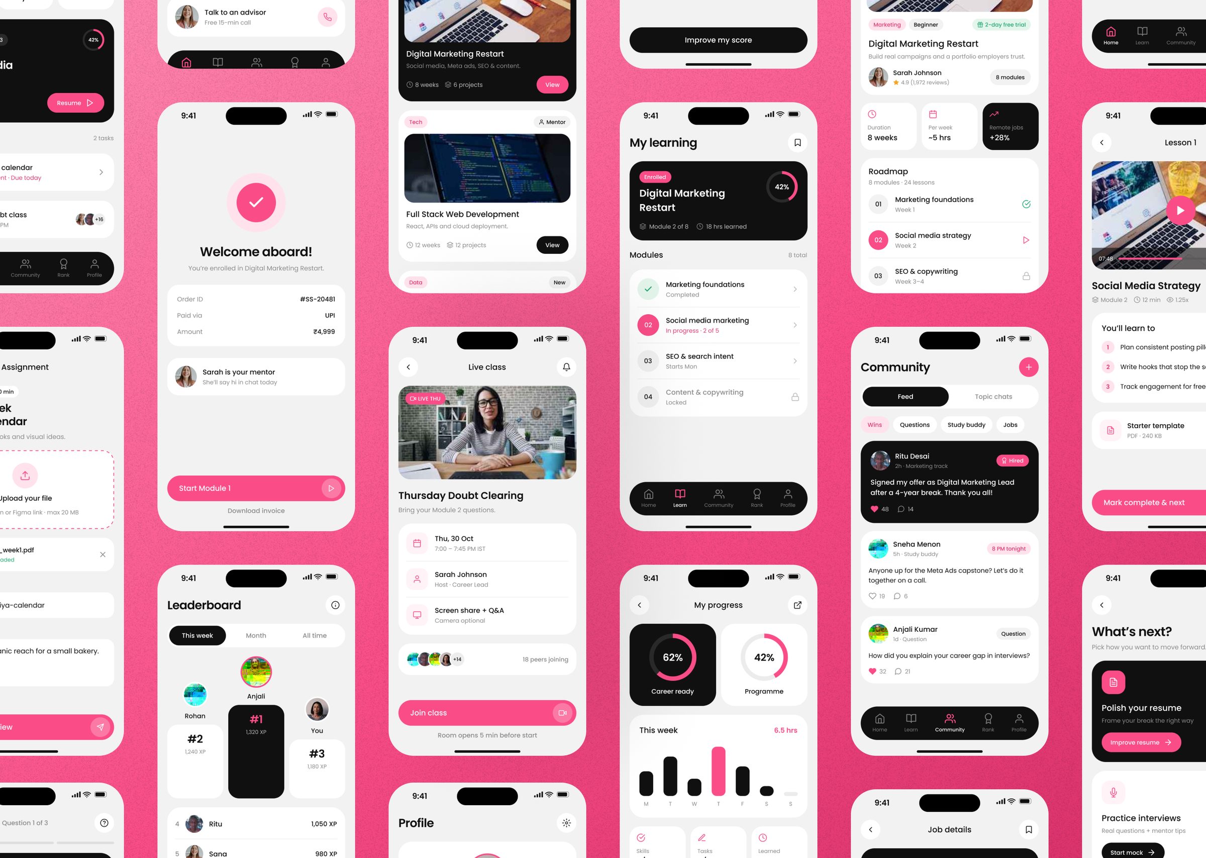She Starts, Final design: The full app